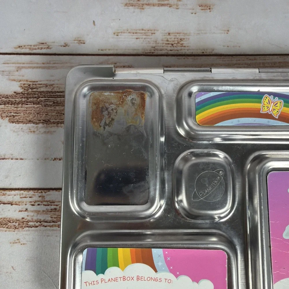 PlanetBox Rover Stainless Steel Bento Lunch Box 5 Compartment Unicorn Rainbow